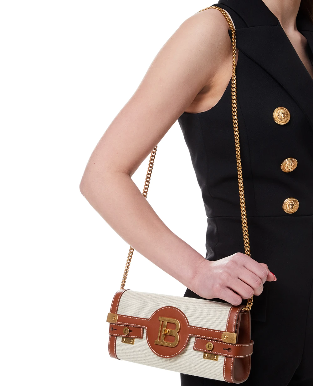Сумка  B-Buzz Pouch 23 Balmain AN1LE596TCFE, белый цвет • Купить в интернет-магазине Kameron