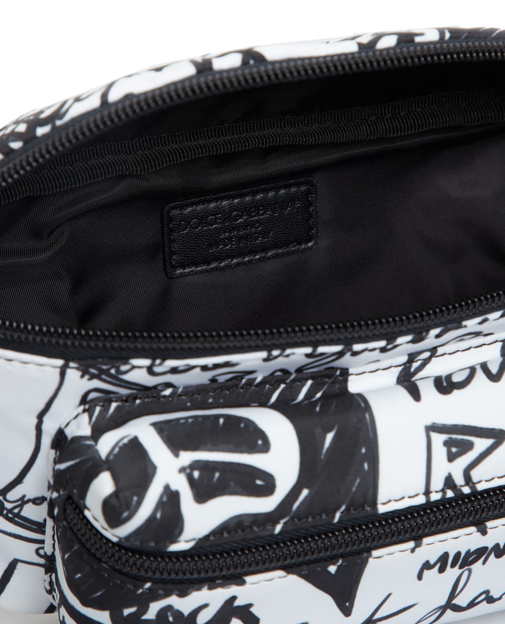 Детская поясная сумка Graffiti-print Dolce&Gabbana Kids EB0237-AU055, белый цвет • Купить в интернет-магазине Kameron