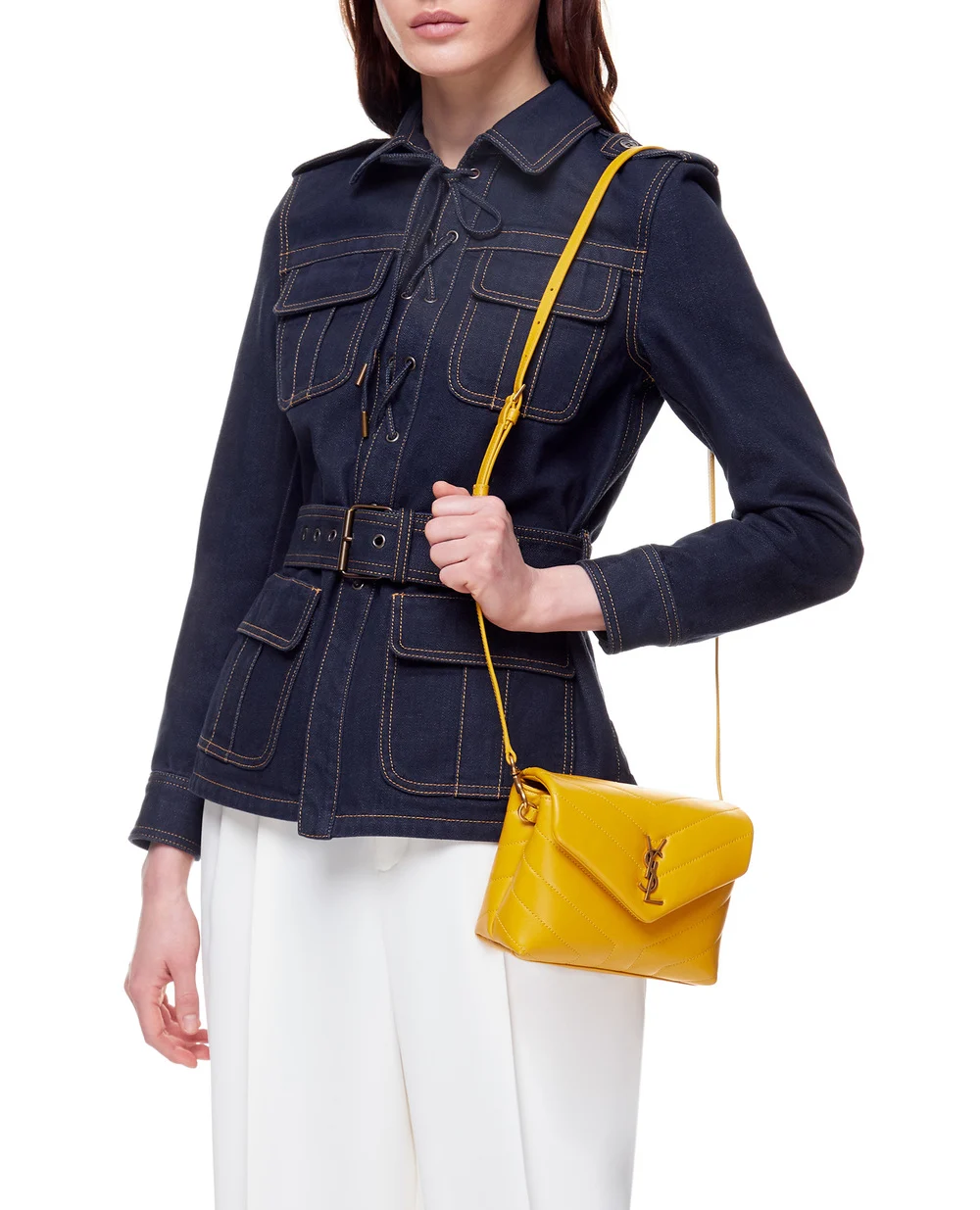 Кожаная сумка Loulou Toy Saint Laurent 678401-DV707, желтый цвет • Купить в интернет-магазине Kameron