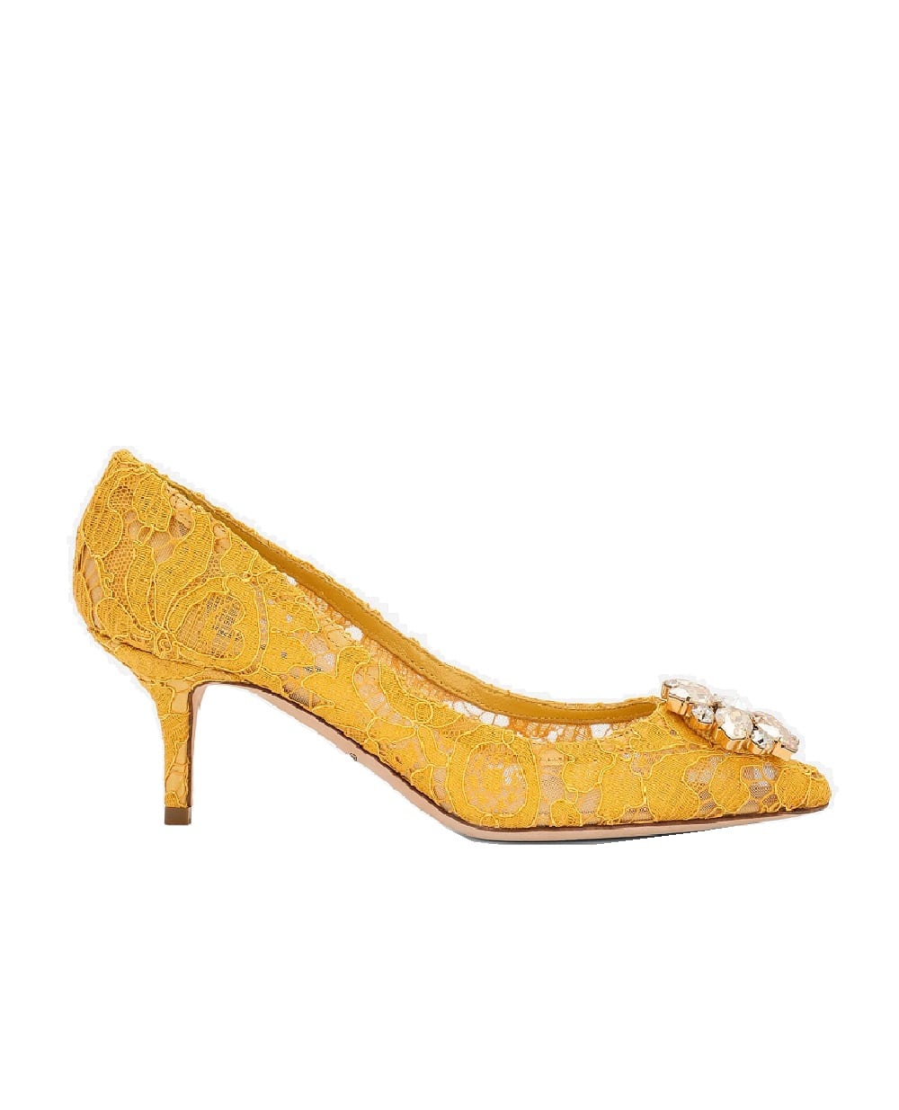 Кружевные лодочки Rainbow Lace Dolce&Gabbana CD0066-AL198-S, желтый цвет • Купить в интернет-магазине Kameron