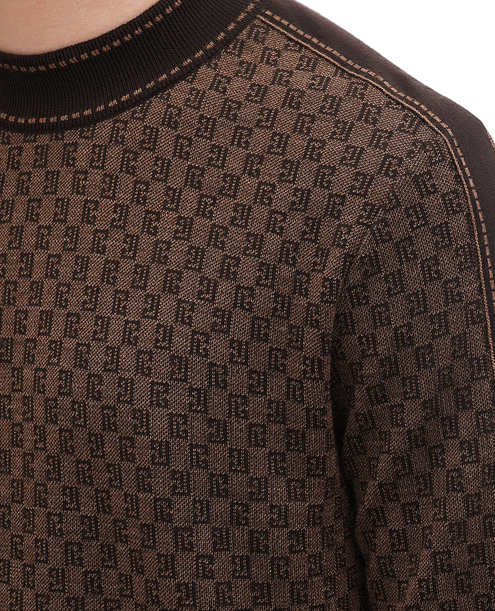 Шерстяной джемпер Balmain BH0KD036KF23, коричневый цвет • Купить в интернет-магазине Kameron