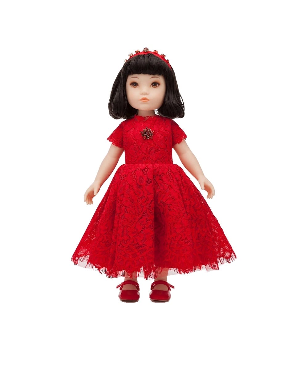 Кукла с платьем из кружева Dolce&Gabbana Kids LCJA18-G7VAW, красный цвет • Купить в интернет-магазине Kameron