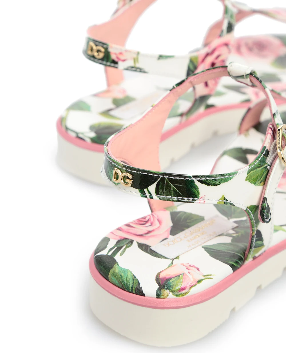 Кожаные босоножки Dolce&Gabbana Kids D10921-AA973-L, белый цвет • Купить в интернет-магазине Kameron