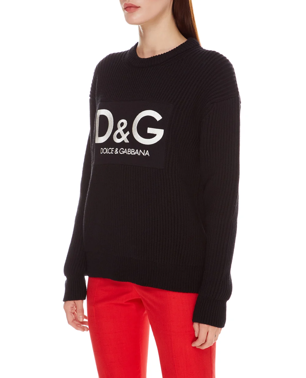 Шерстяной свитер Dolce&Gabbana FX243Z-JBVG5, черный цвет • Купить в интернет-магазине Kameron