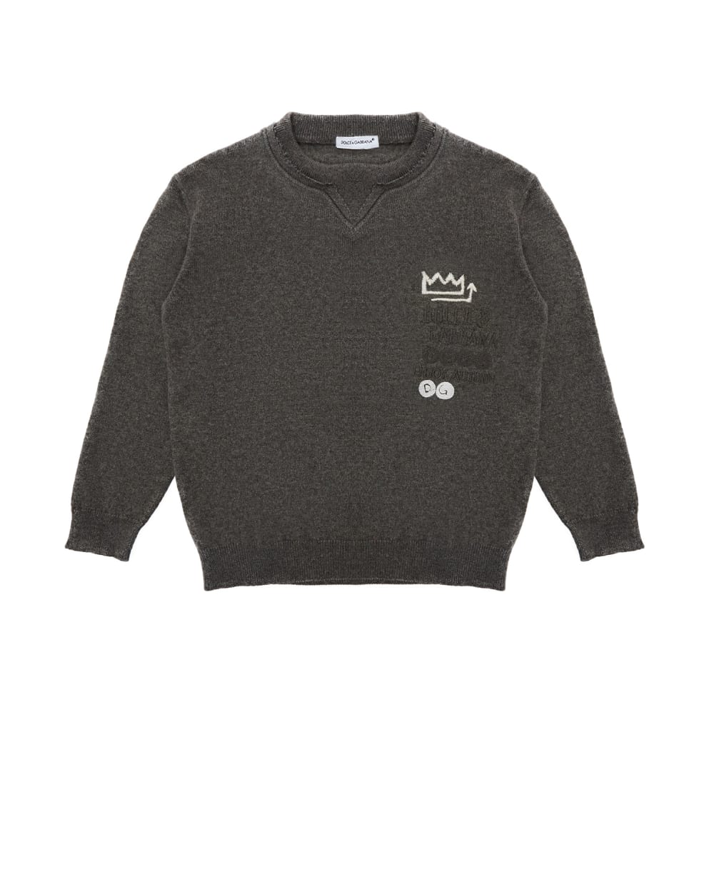 Детский шерстяной джемпер Dolce&Gabbana Kids L4KW80-JAM5R-S, серый цвет • Купить в интернет-магазине Kameron