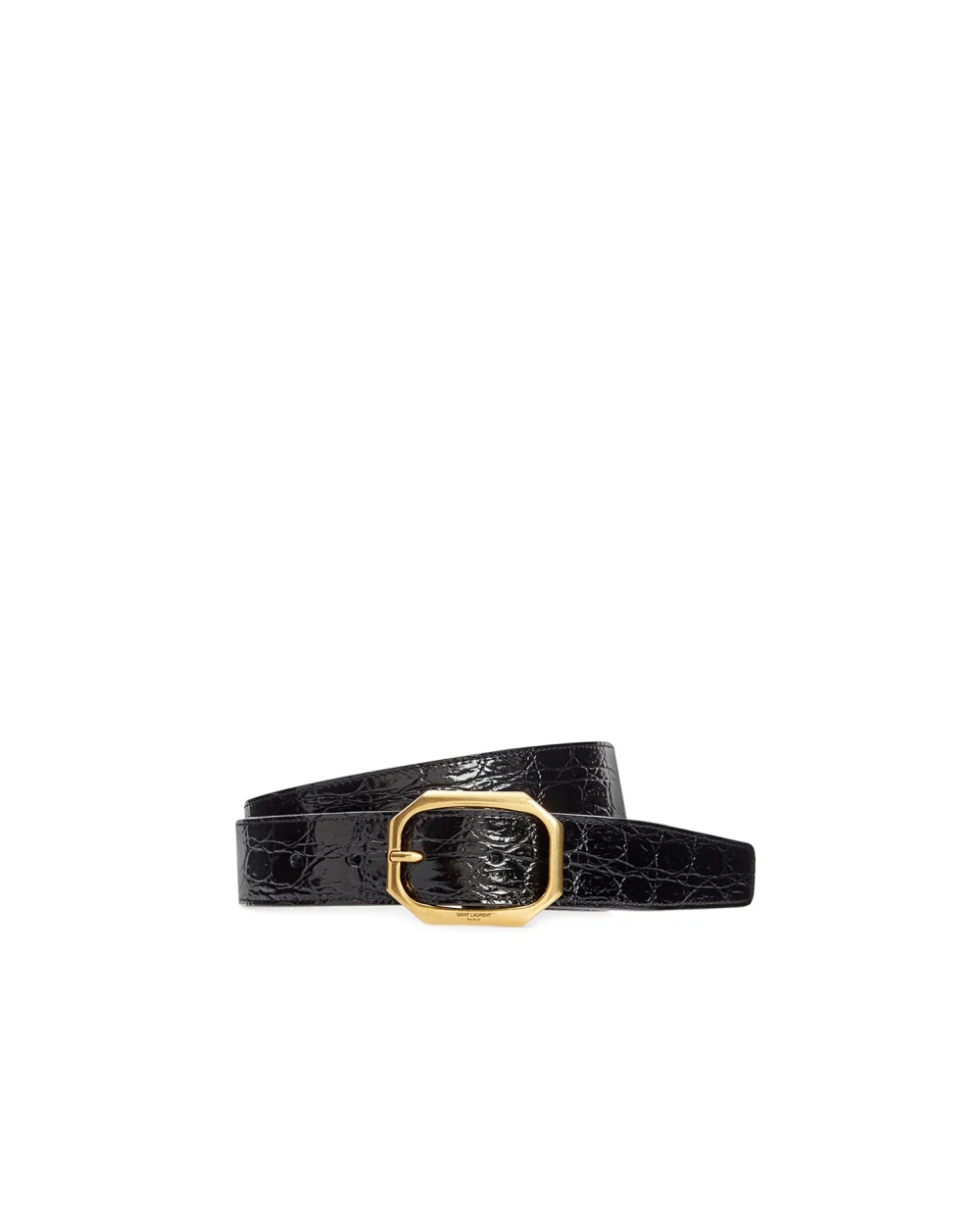 Кожаный ремень Saint Laurent 669889-1ZQ0W, черный цвет • Купить в интернет-магазине Kameron