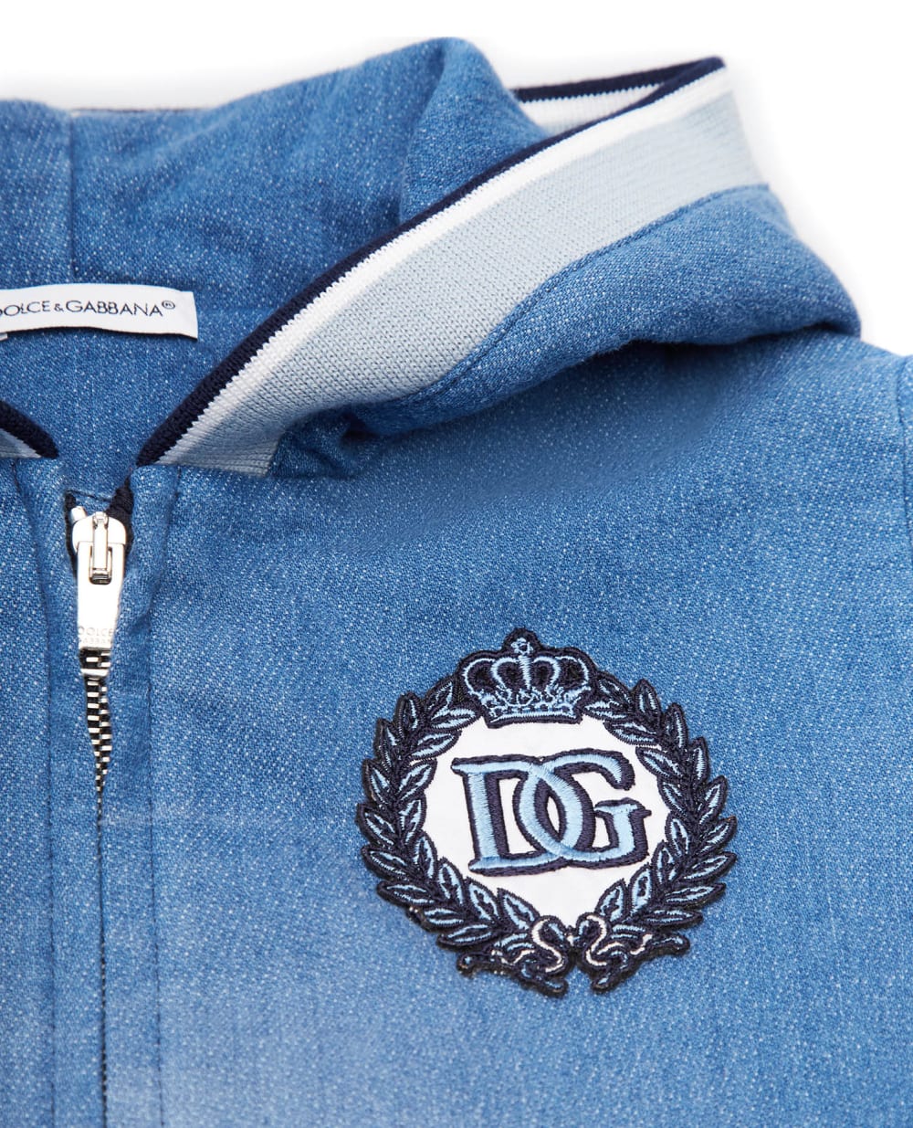 Худи Dolce&Gabbana Kids L1JW1H-G7YDZ, синий цвет • Купить в интернет-магазине Kameron