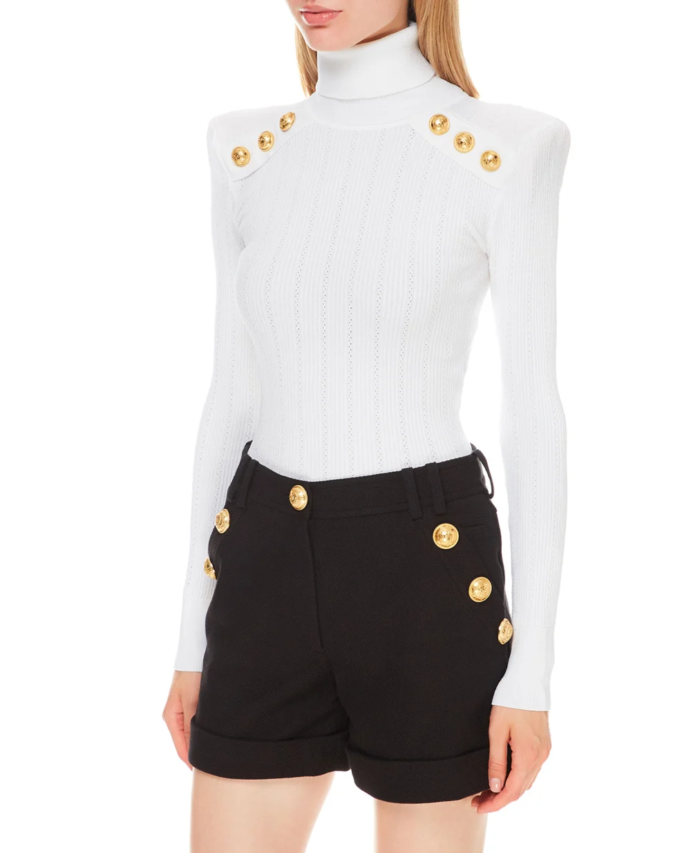 Гольф Balmain WF1KH000K211, белый цвет • Купить в интернет-магазине Kameron