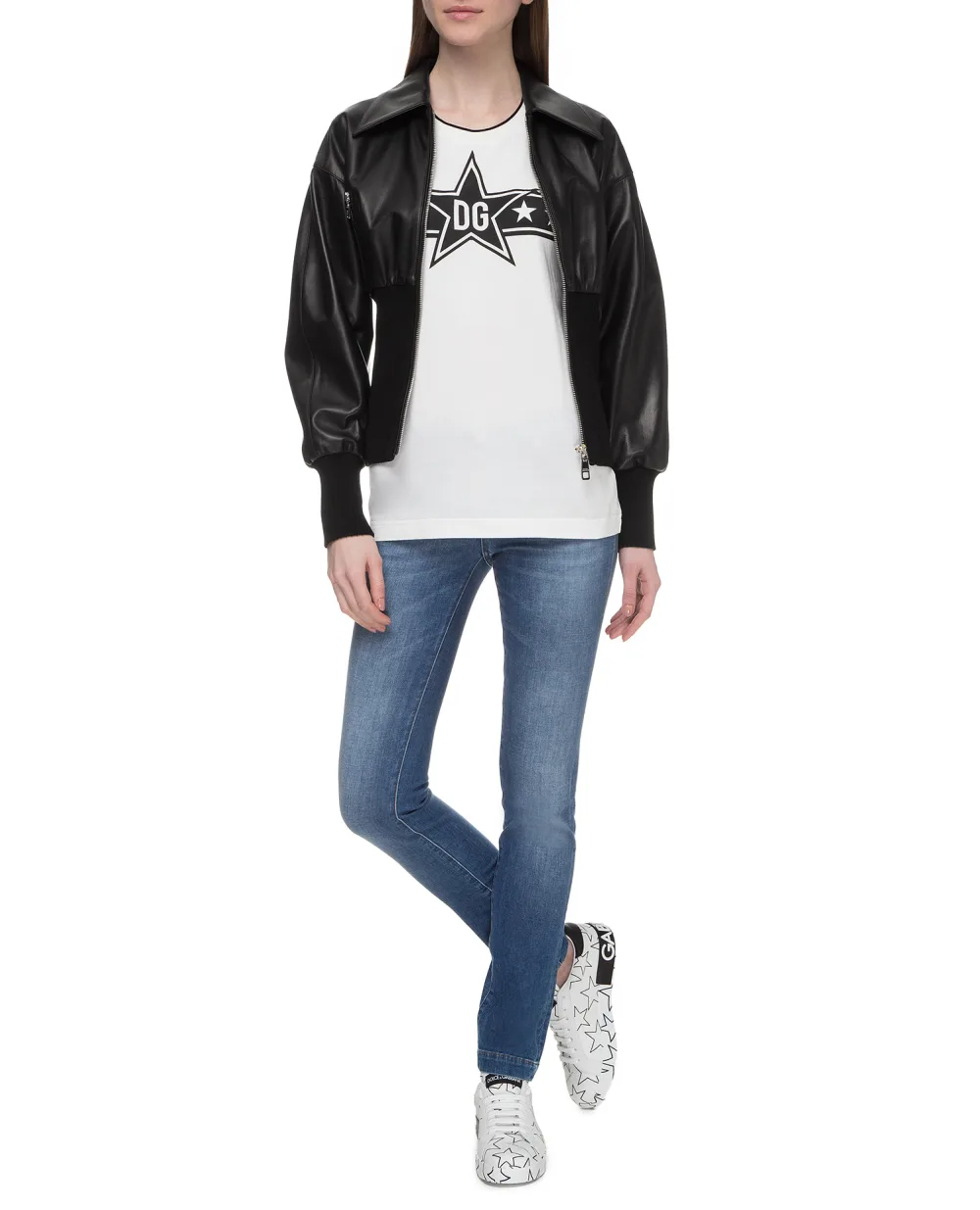 Кожаная куртка Dolce&Gabbana F9H66L-HULD8, черный цвет • Купить в интернет-магазине Kameron