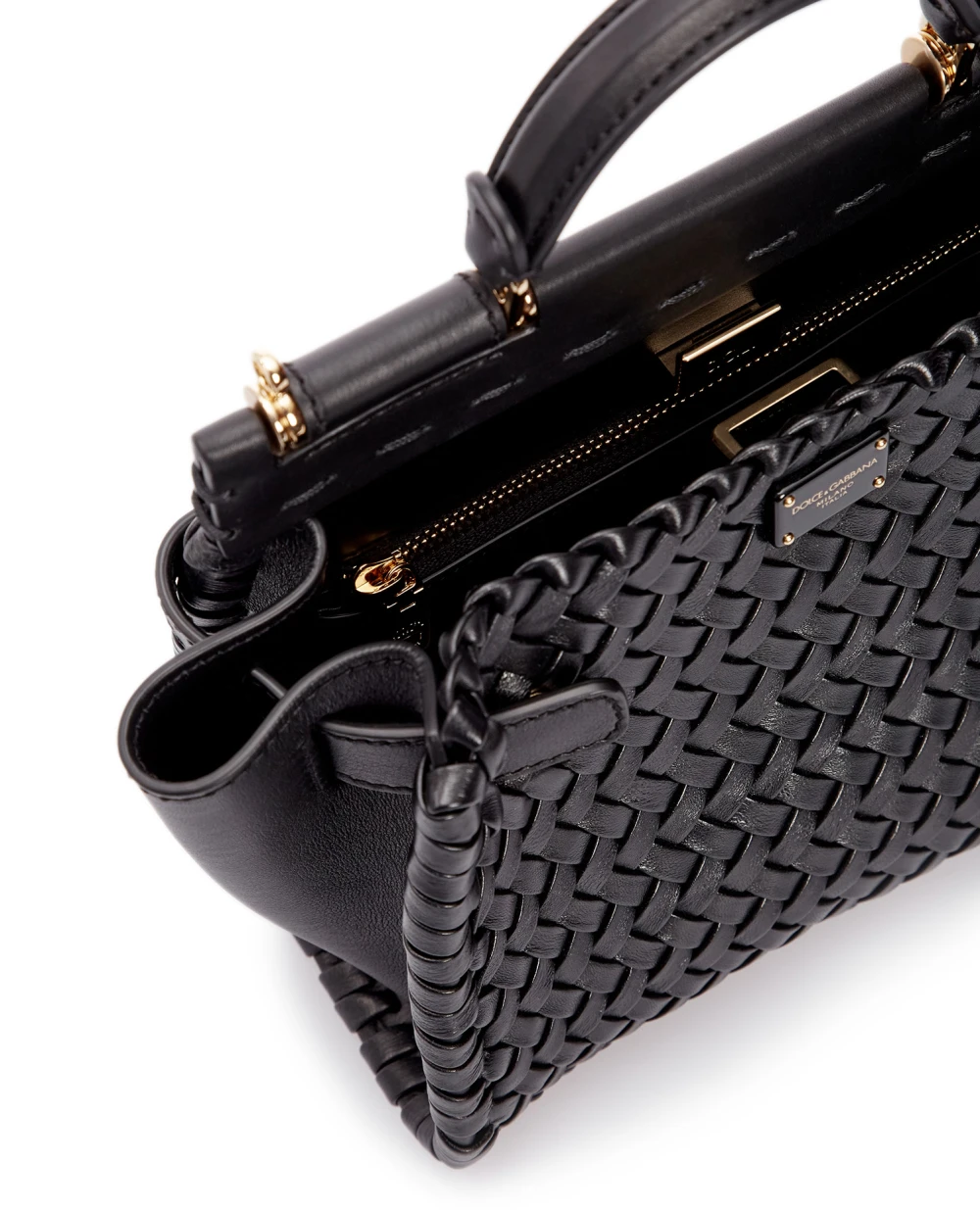 Кожаная сумка Sicily Dolce&Gabbana BB6960-AO398, черный цвет • Купить в интернет-магазине Kameron