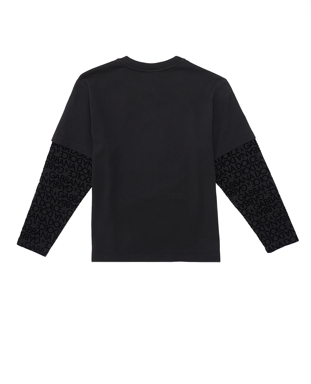 Детский лонгслив Dolce&Gabbana Kids L4JTCY-G7K2E-B, черный цвет • Купить в интернет-магазине Kameron
