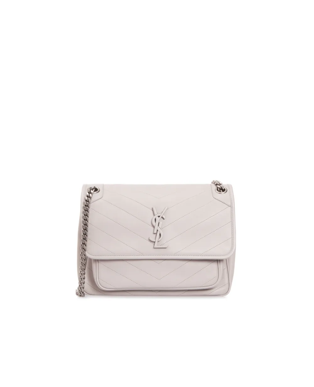 Кожаная сумка Niki Saint Laurent 498894-1EL06, серый цвет • Купить в интернет-магазине Kameron