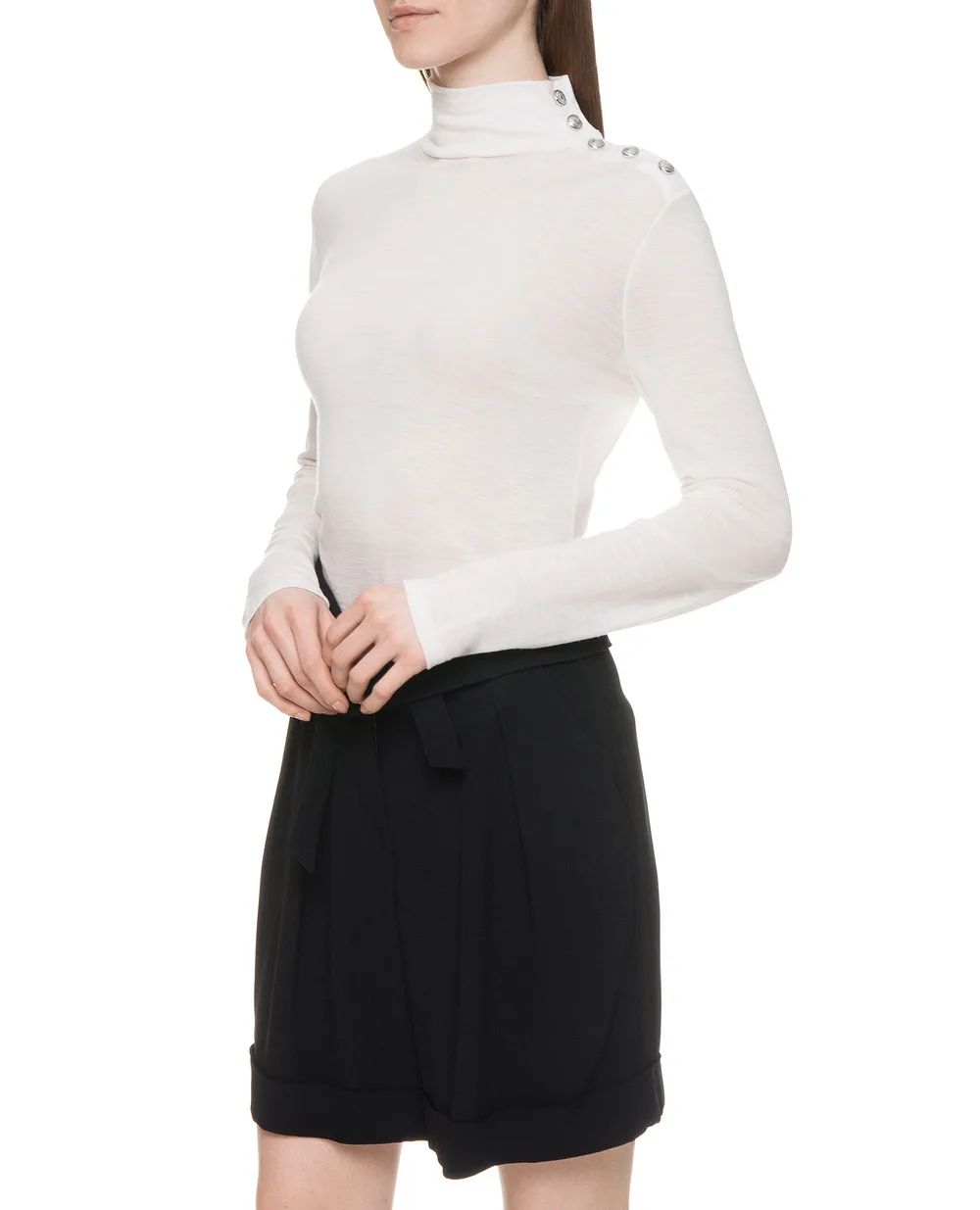 Шерстяной свитер Balmain PF01870-620M, белый цвет • Купить в интернет-магазине Kameron