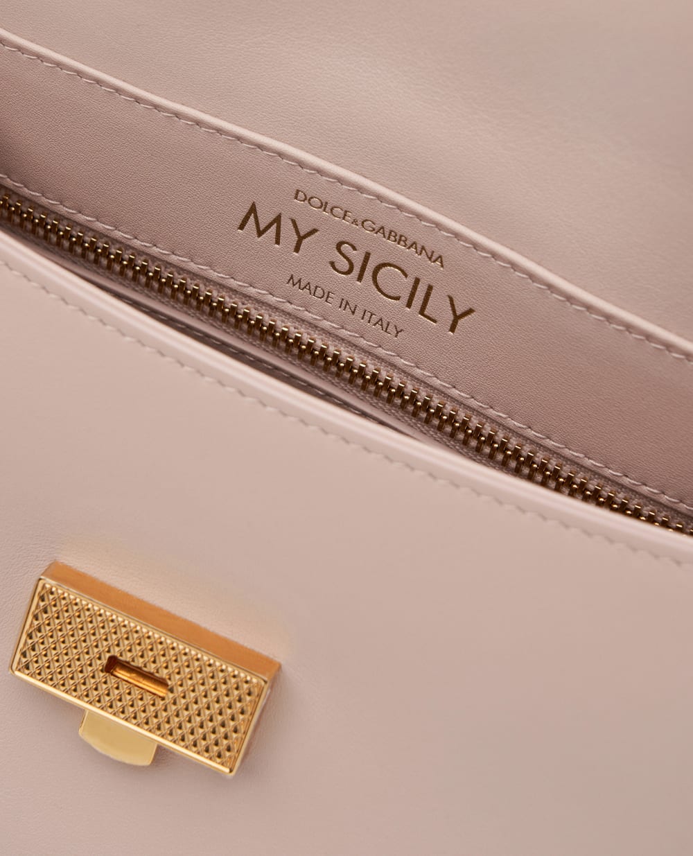 Кожаная сумка My Sicily Dolce&Gabbana BB7781-B7321, бежевый цвет • Купить в интернет-магазине Kameron