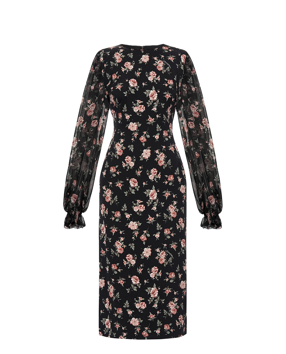 Платье с принтом из шёлка Dolce&Gabbana F611DT-FSA8C, черный цвет • Купить в интернет-магазине Kameron