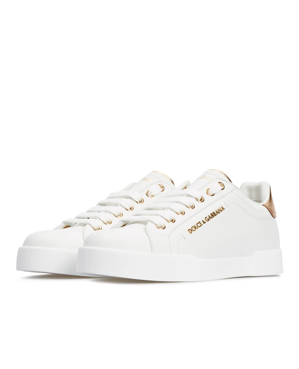 Кеды Portofino из кожи Dolce&Gabbana CK1602-AN298, белый цвет • Купить в интернет-магазине Kameron