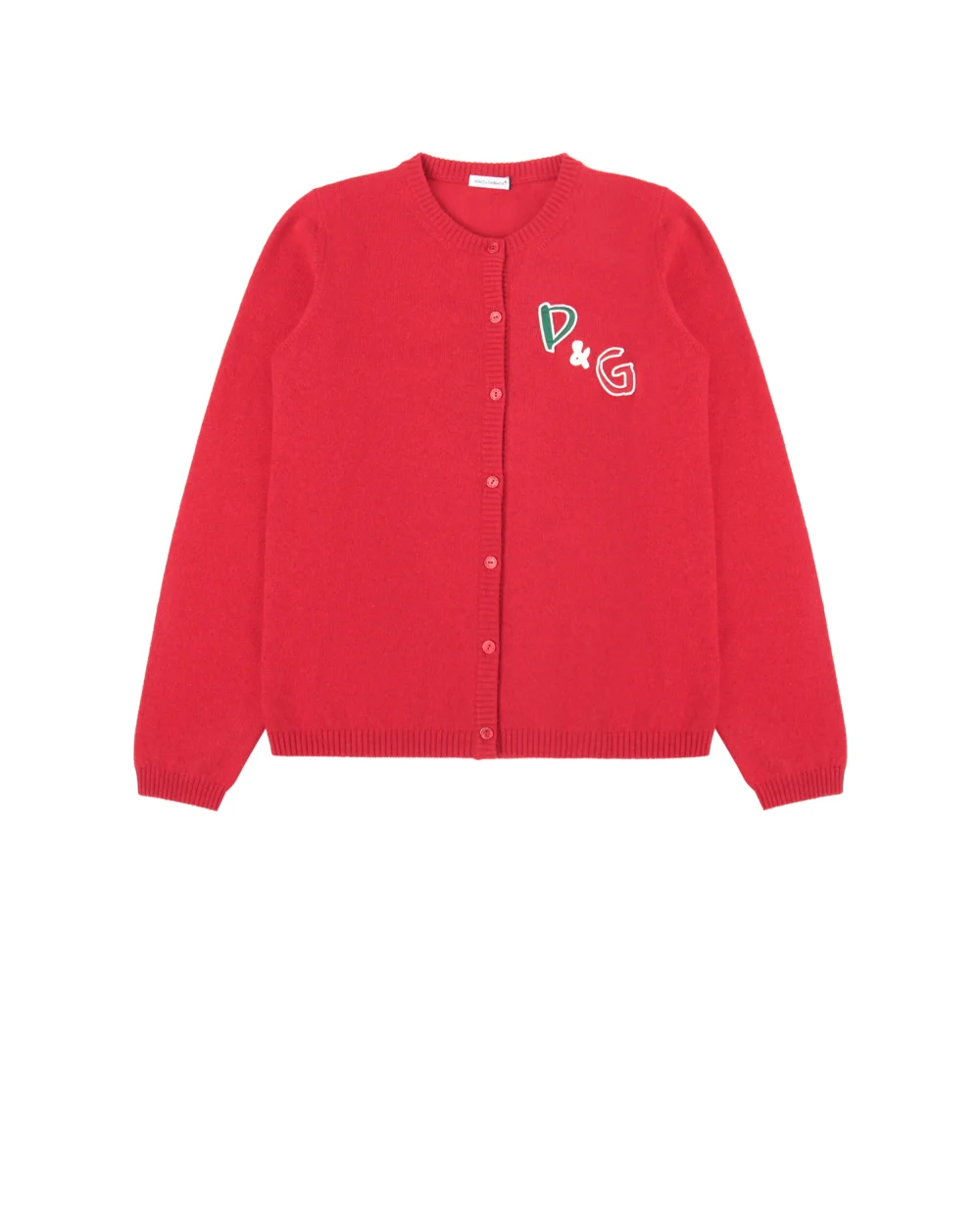 Кашемировый кардиган Dolce&Gabbana Kids L5KWB2-JAW5B-B, красный цвет • Купить в интернет-магазине Kameron