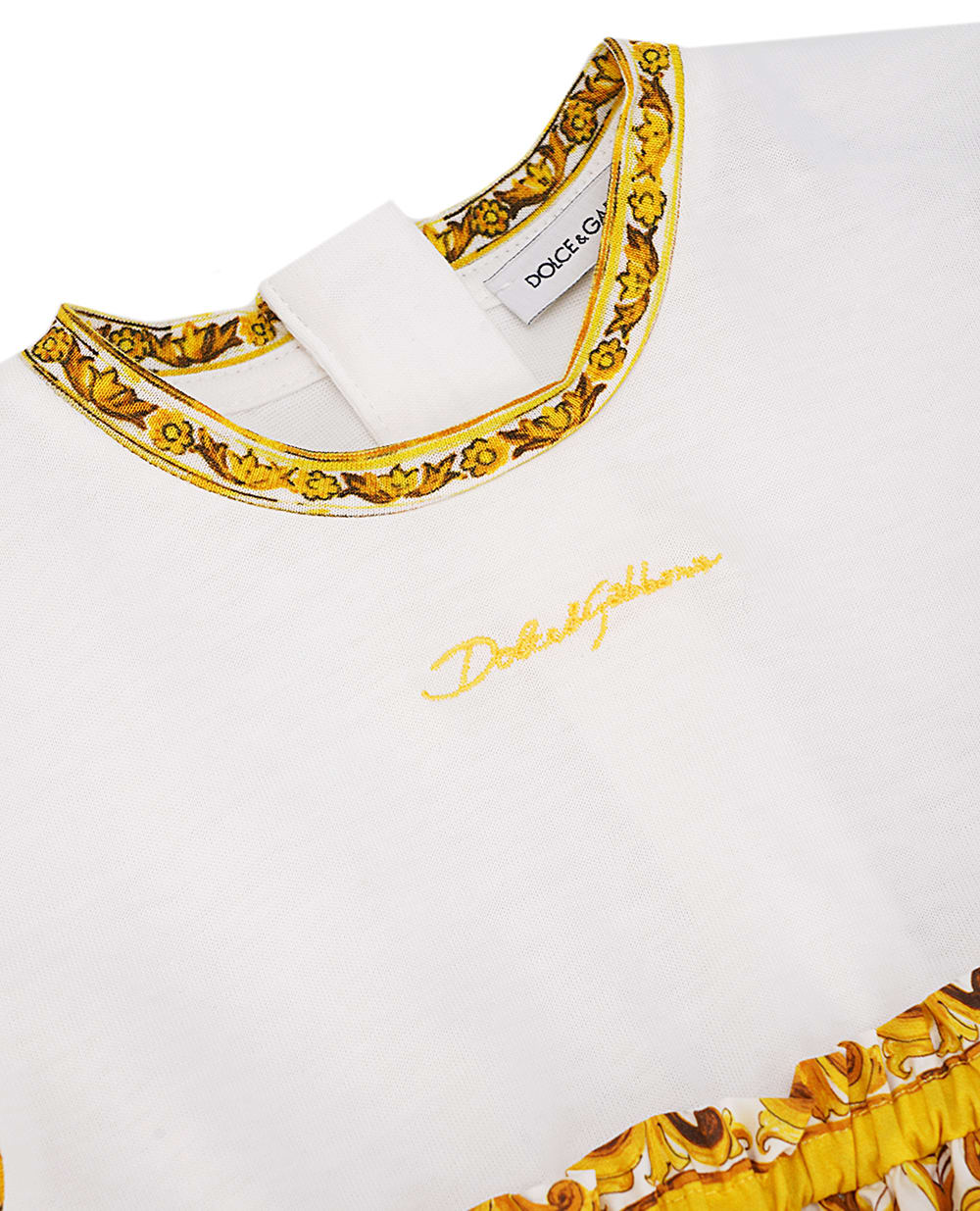 Детское платье Dolce&Gabbana Kids L2JDZ1-G7NUL, желтый цвет • Купить в интернет-магазине Kameron