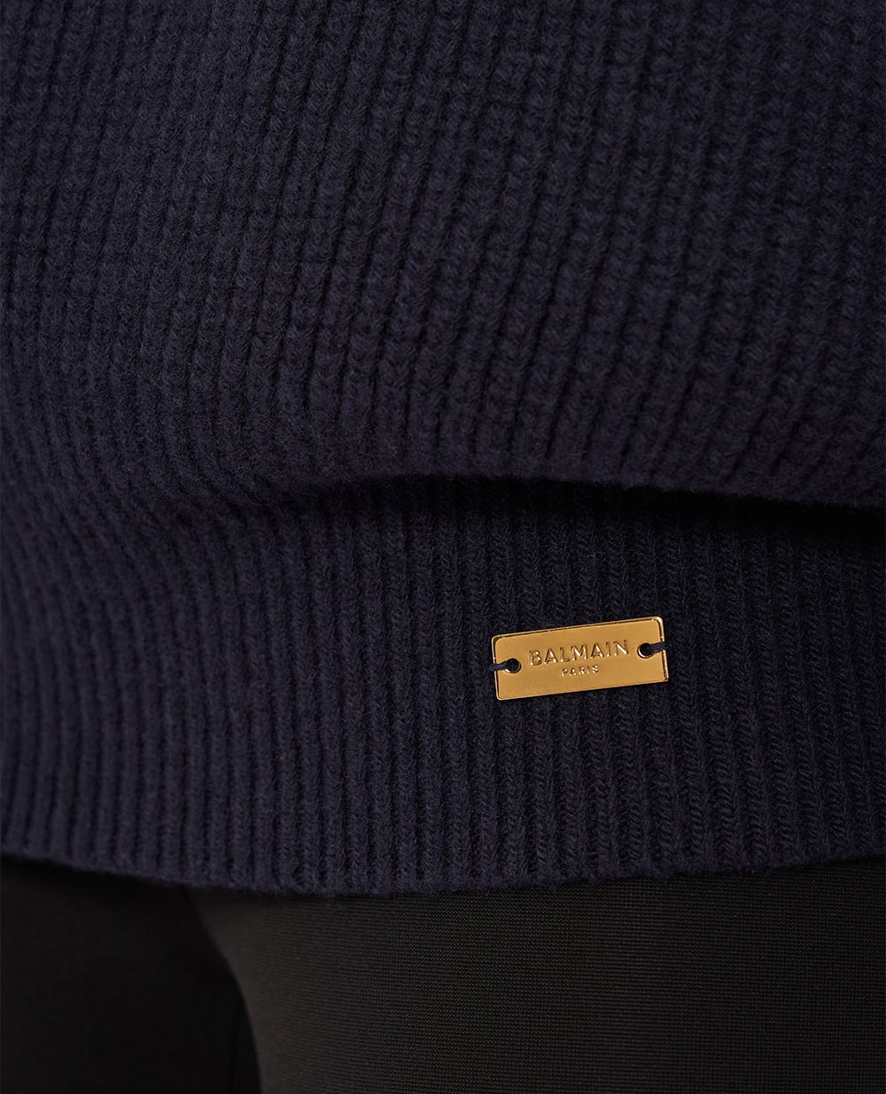 Свитер из шерсти Balmain FF0KG025KJ02, синий цвет • Купить в интернет-магазине Kameron