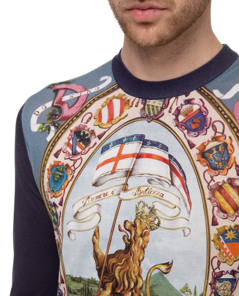 Шелковый джемпер Dolce&Gabbana GX550T-JAHGR, разноцветный цвет • Купить в интернет-магазине Kameron