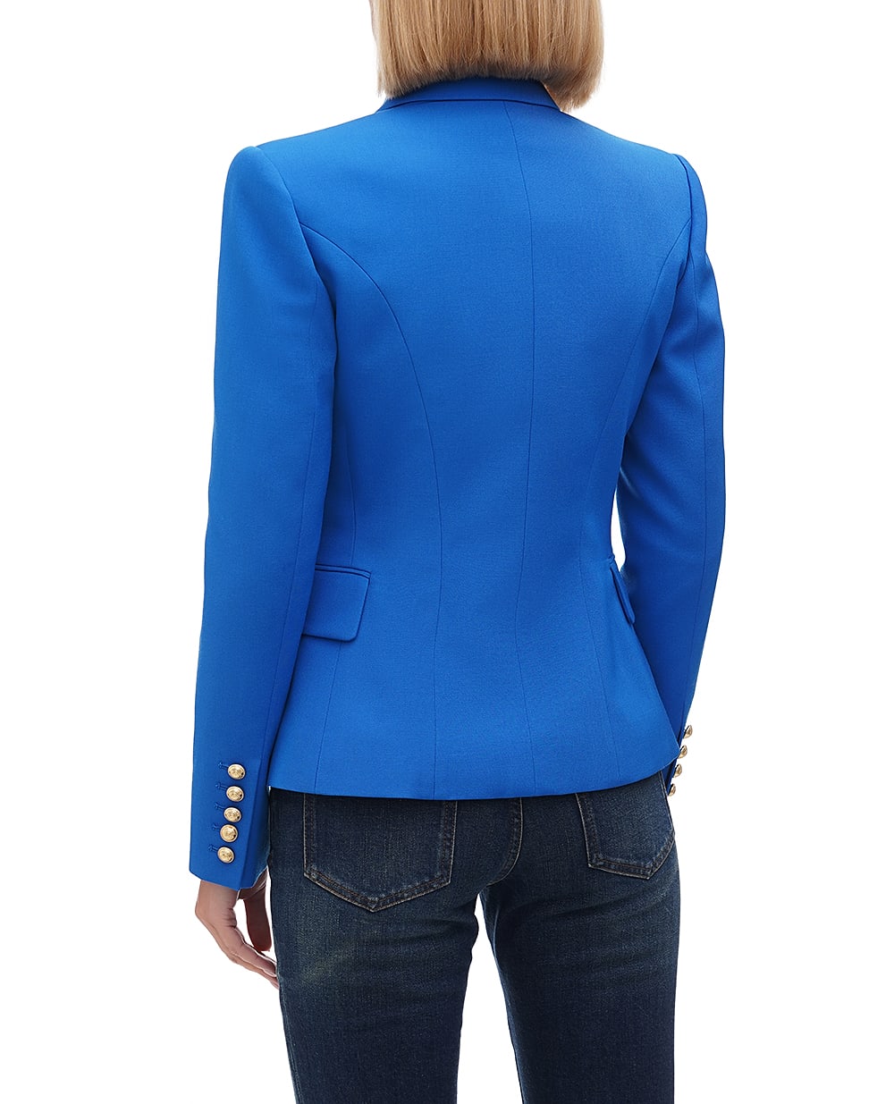 Шерстяной жакет Balmain BF1SG008WC09, синий цвет • Купить в интернет-магазине Kameron