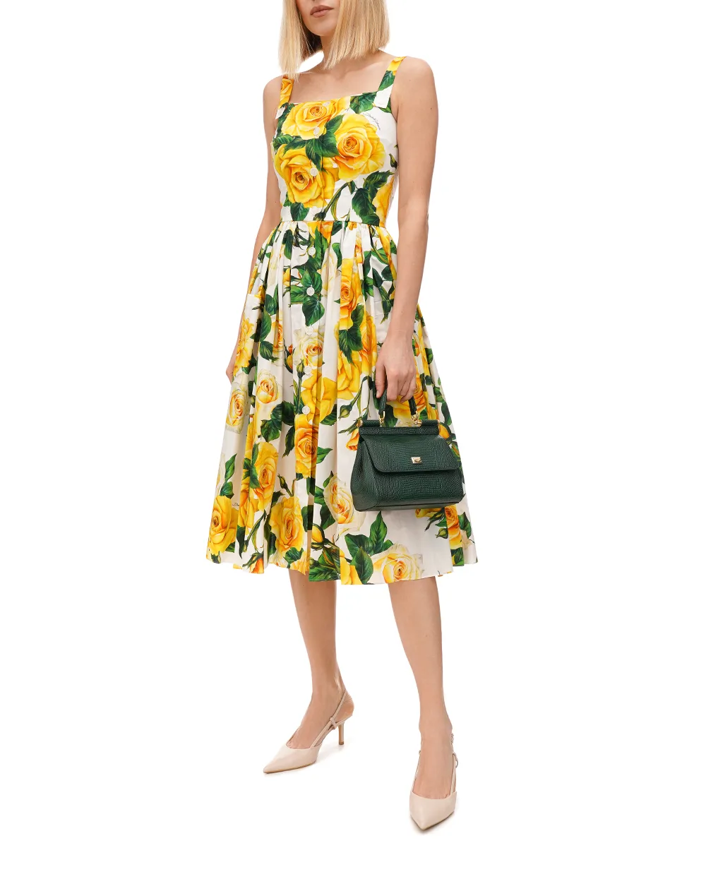 Кожаная сумка Sicily Medium Dolce&Gabbana BB6003-A1095, темно-зеленый цвет • Купить в интернет-магазине Kameron