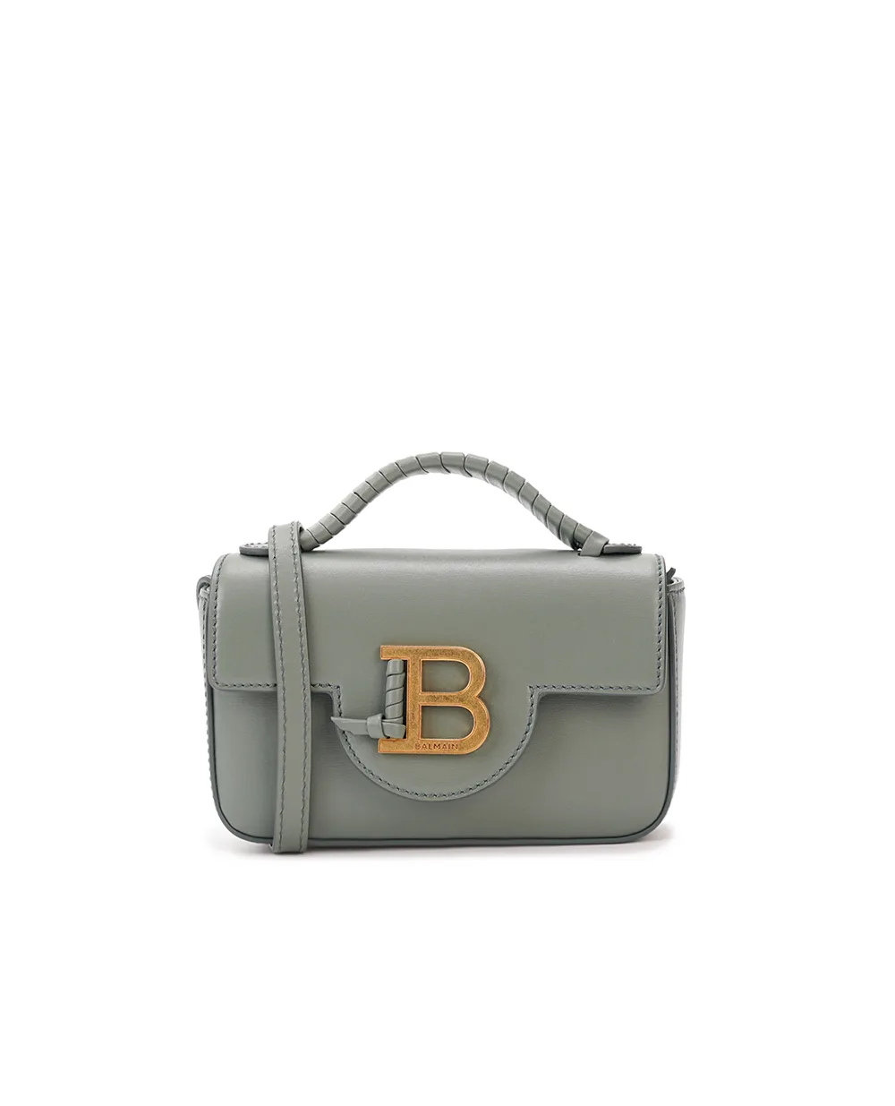 Кожаная сумка B-Buzz 17 Mini Balmain EN1DG811LSLX, зеленый цвет • Купить в интернет-магазине Kameron