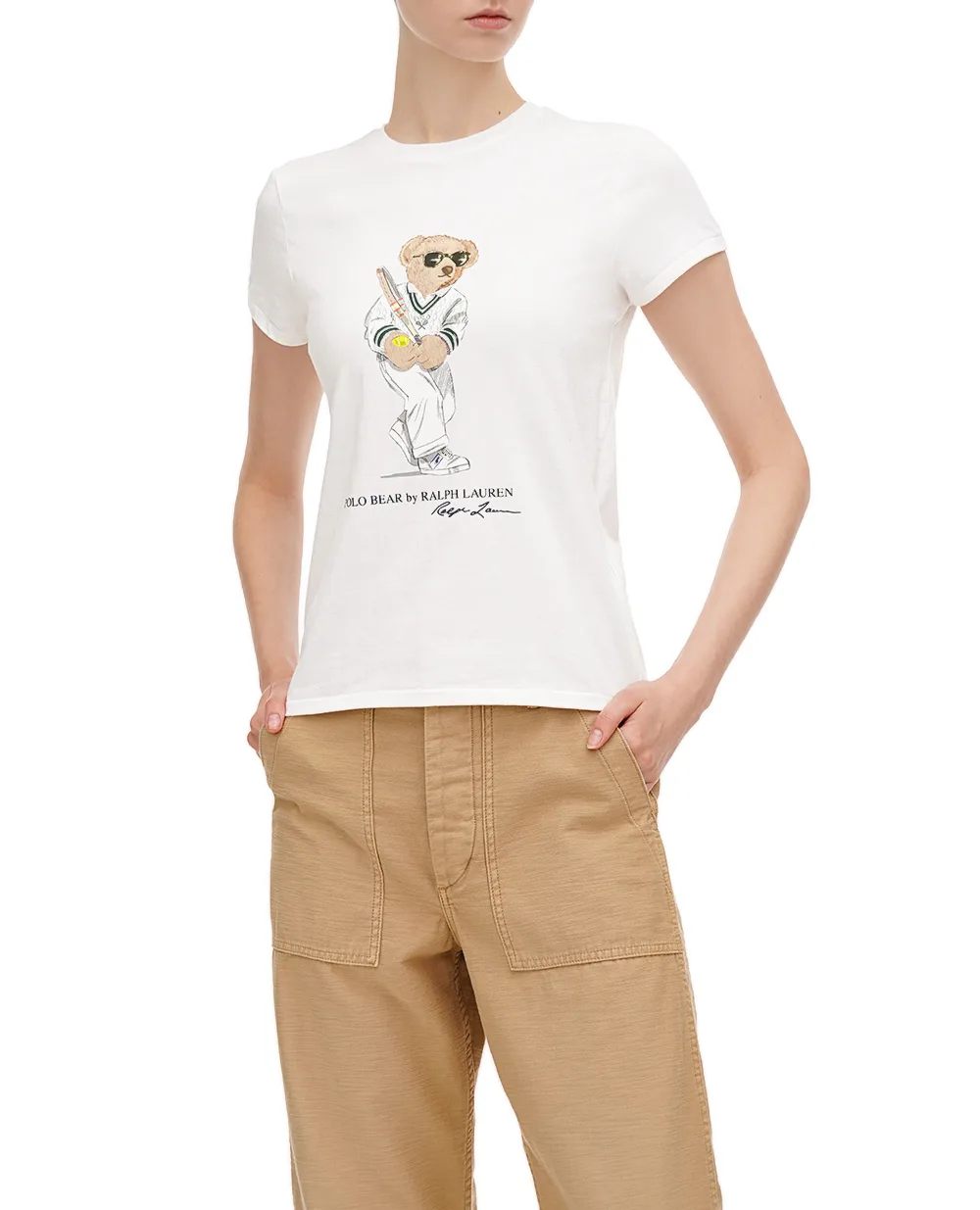 Футболка Polo Bear Polo Ralph Lauren 211939616001, белый цвет • Купить в интернет-магазине Kameron