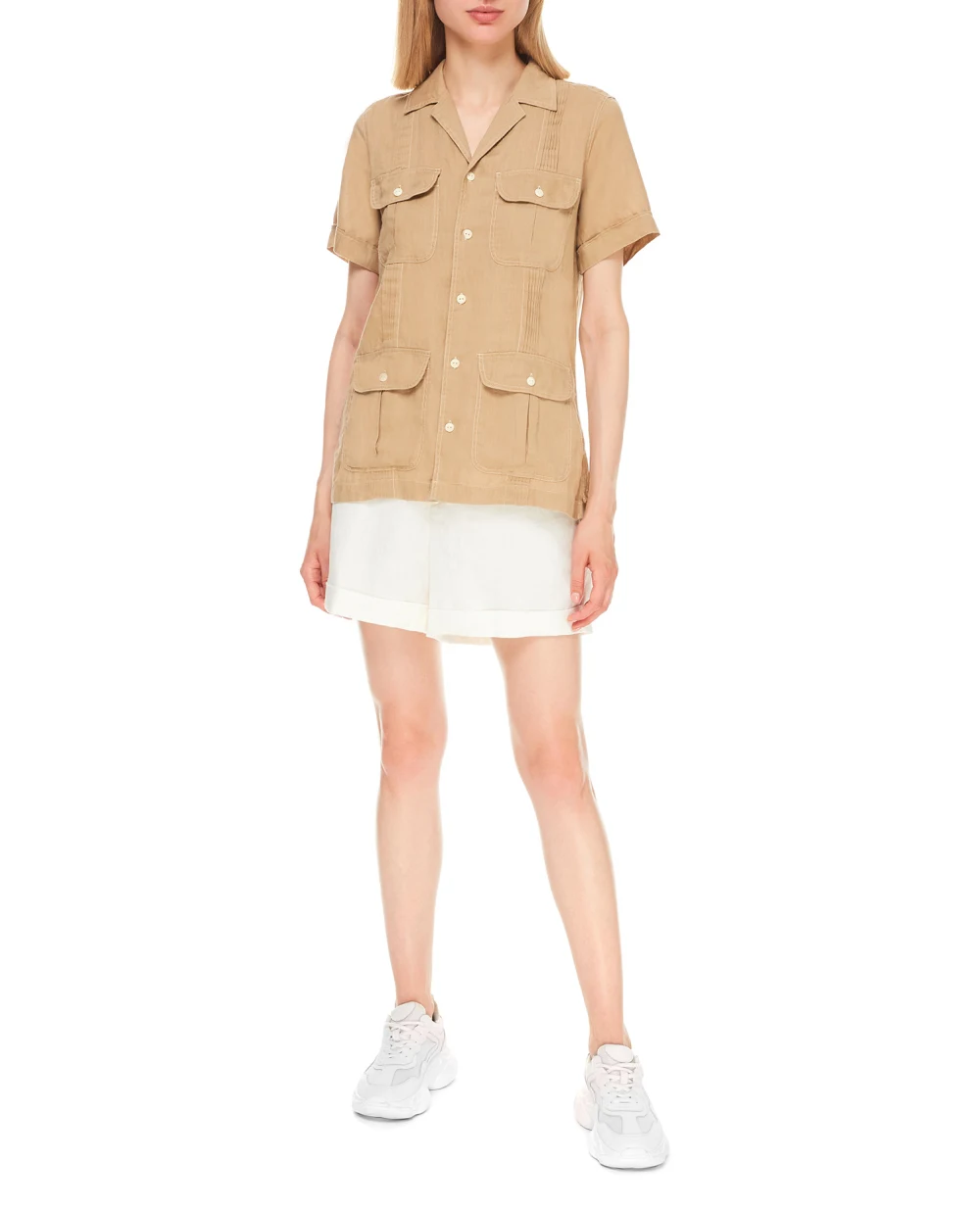 Льняная рубашка Polo Ralph Lauren 211838912001, бежевый цвет • Купить в интернет-магазине Kameron