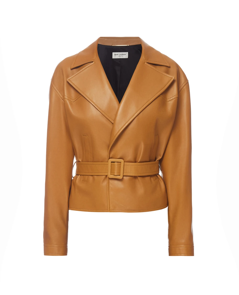 Кожаная куртка Saint Laurent 658269-YCDJ2, коричневый цвет • Купить в интернет-магазине Kameron