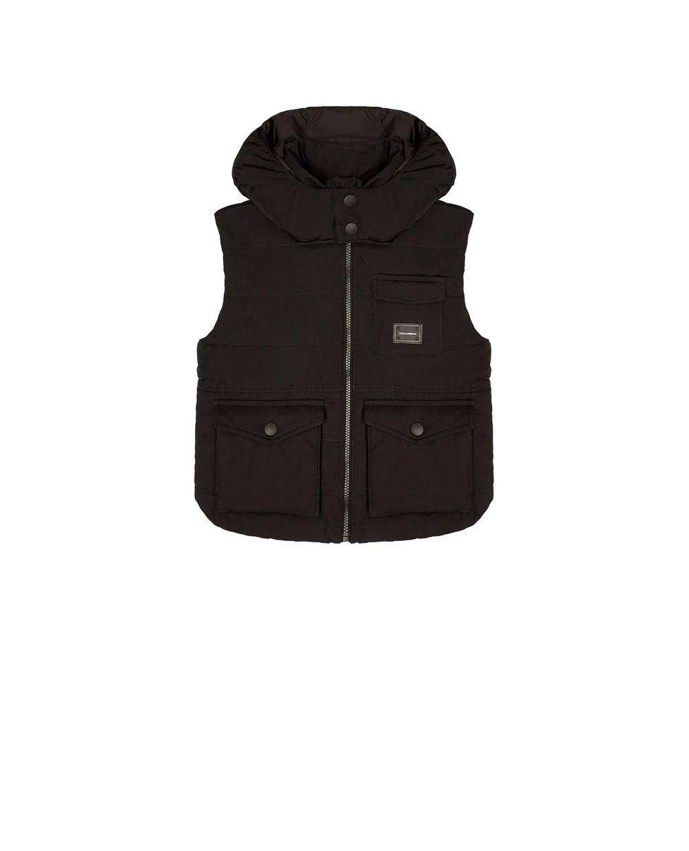 Детский пуховой жилет Dolce&Gabbana Kids L4JB2Z-G7A5Y-S, черный цвет • Купить в интернет-магазине Kameron
