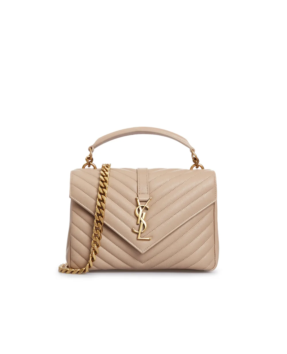 Шкіряна сумка College Medium Saint Laurent 600279-BRM07, бежевий колір • Купити в інтернет-магазині Kameron