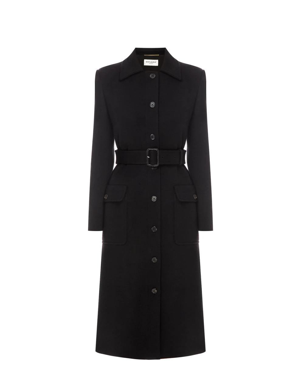 Шерстяное пальто Saint Laurent 658324-Y288V, черный цвет • Купить в интернет-магазине Kameron