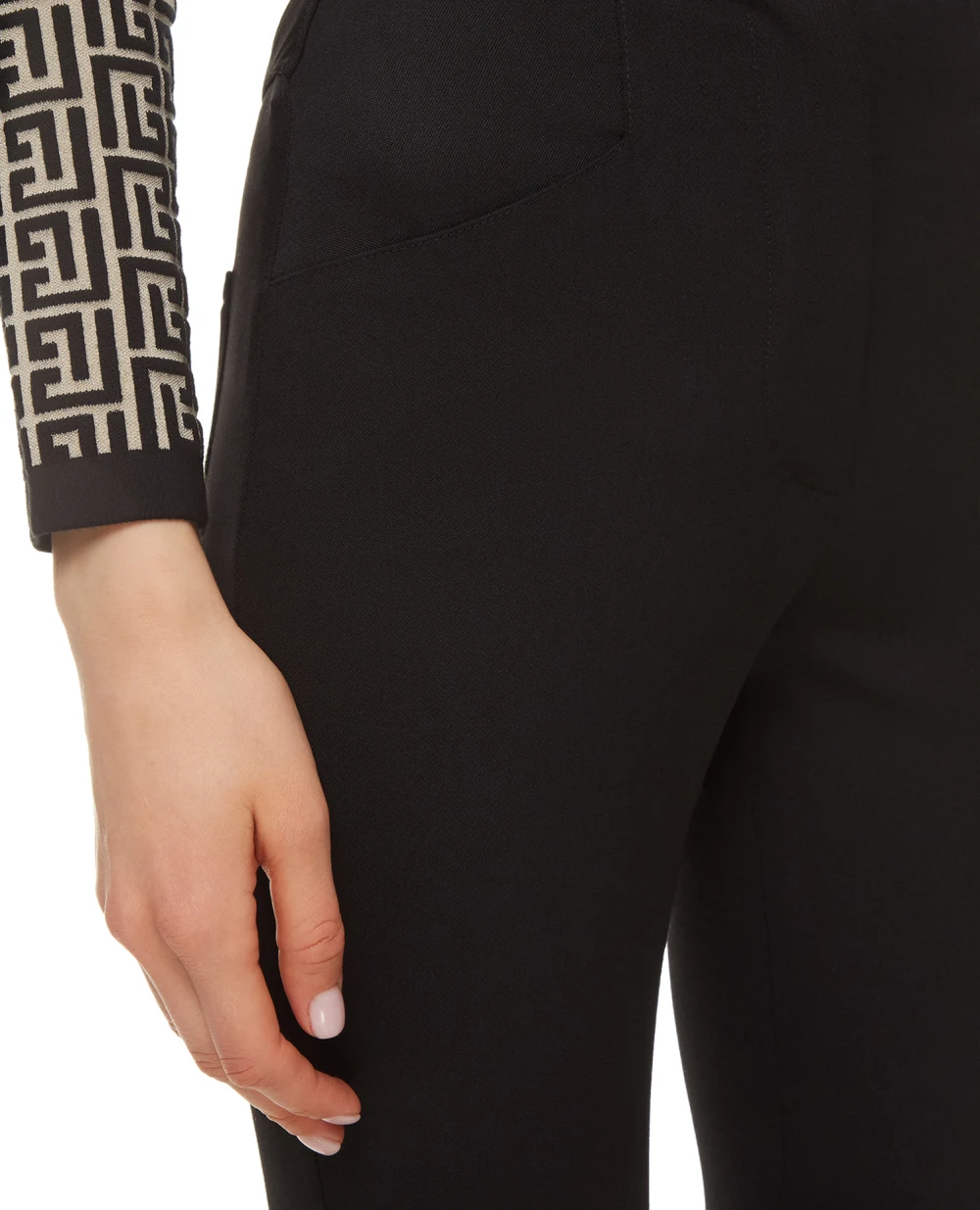 Шерстяные брюки Balmain VF0PD010W097, черный цвет • Купить в интернет-магазине Kameron
