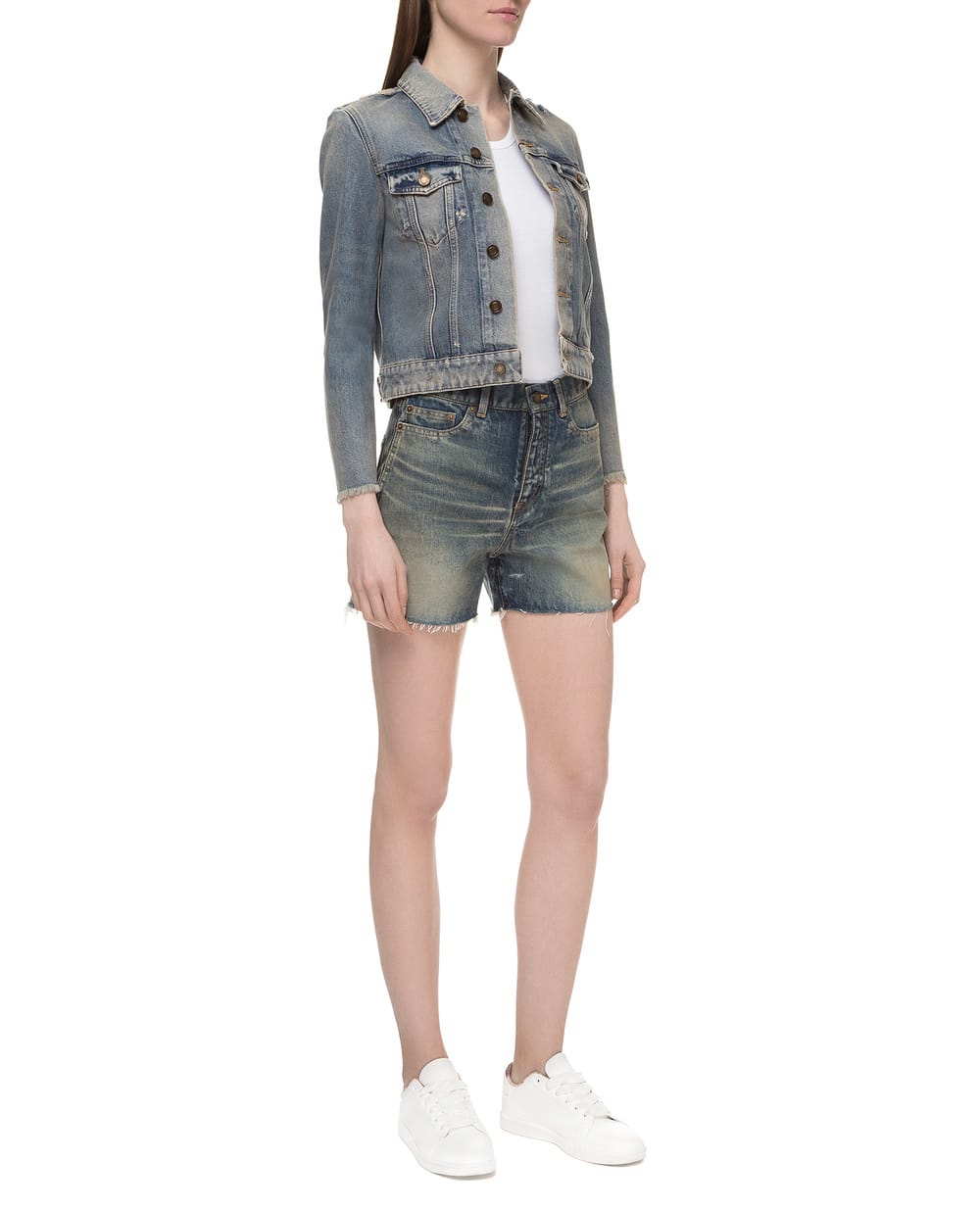 Джинсовая куртка Saint Laurent 601602-Y883Y, синий цвет • Купить в интернет-магазине Kameron