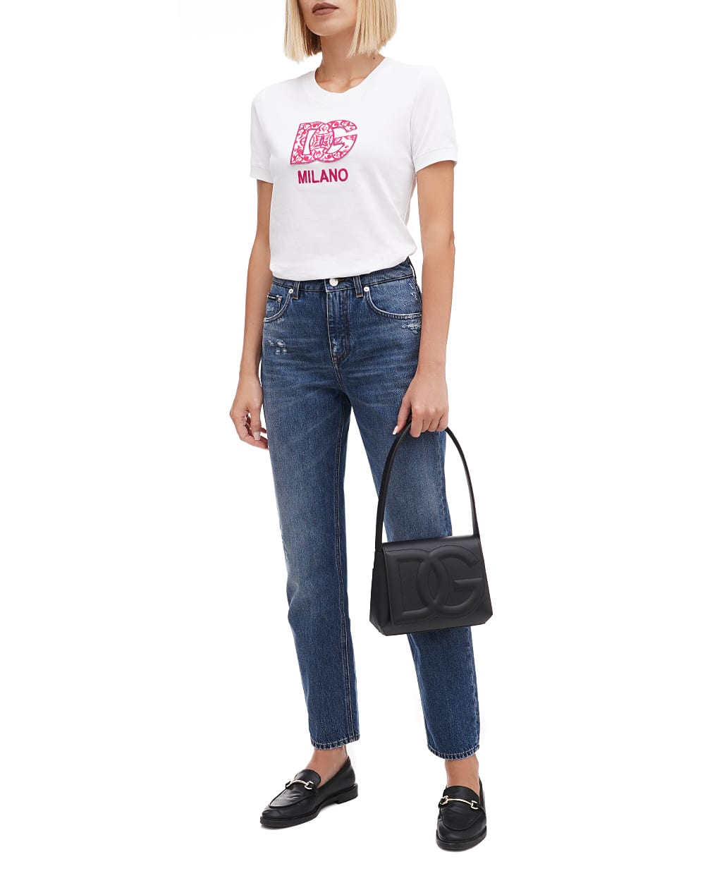 Кожаная сумка DG Logo Dolce&Gabbana BB7516-AW576, черный цвет • Купить в интернет-магазине Kameron