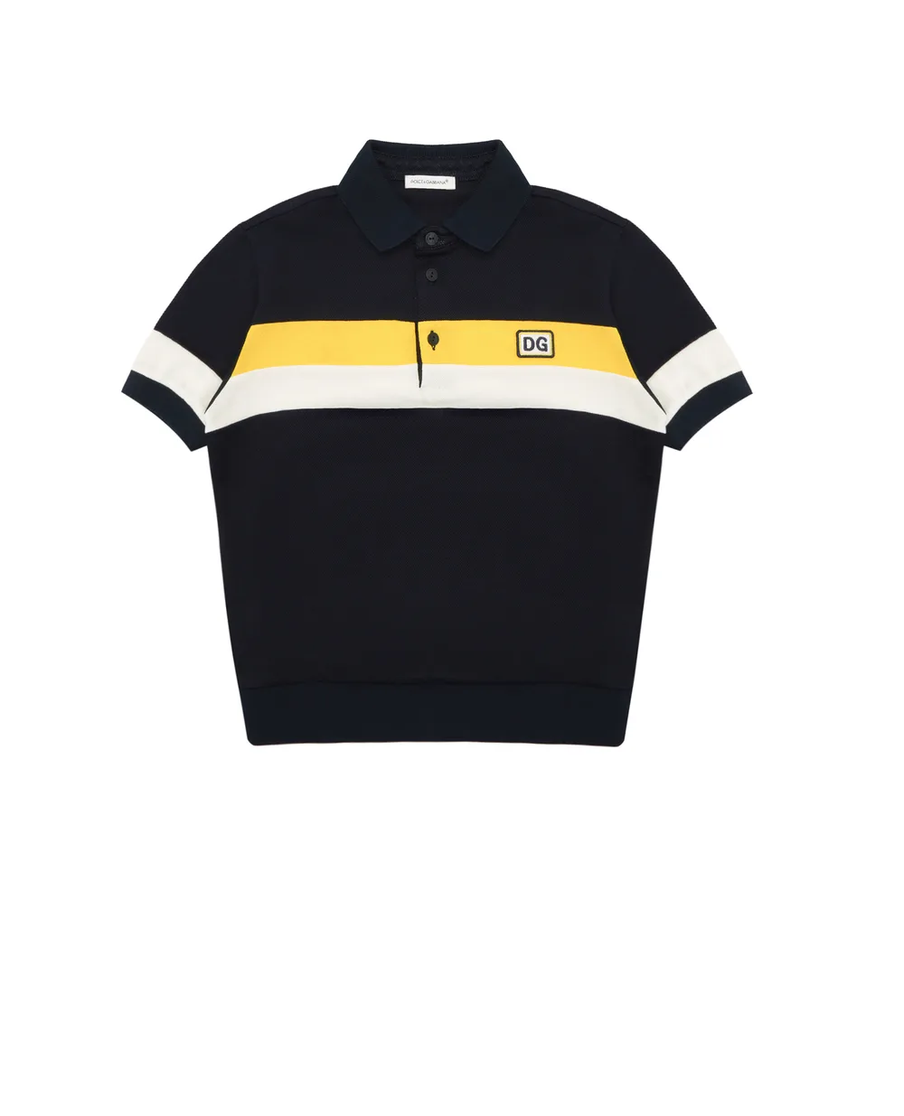 Детское поло Dolce&Gabbana Kids L4JTDG-G7YXH-B, темно-синий цвет • Купить в интернет-магазине Kameron