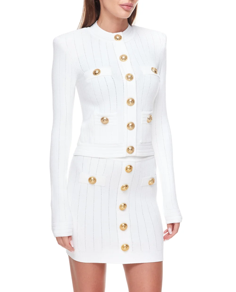 Кардиган Balmain BF1KL014KB07, белый цвет • Купить в интернет-магазине Kameron