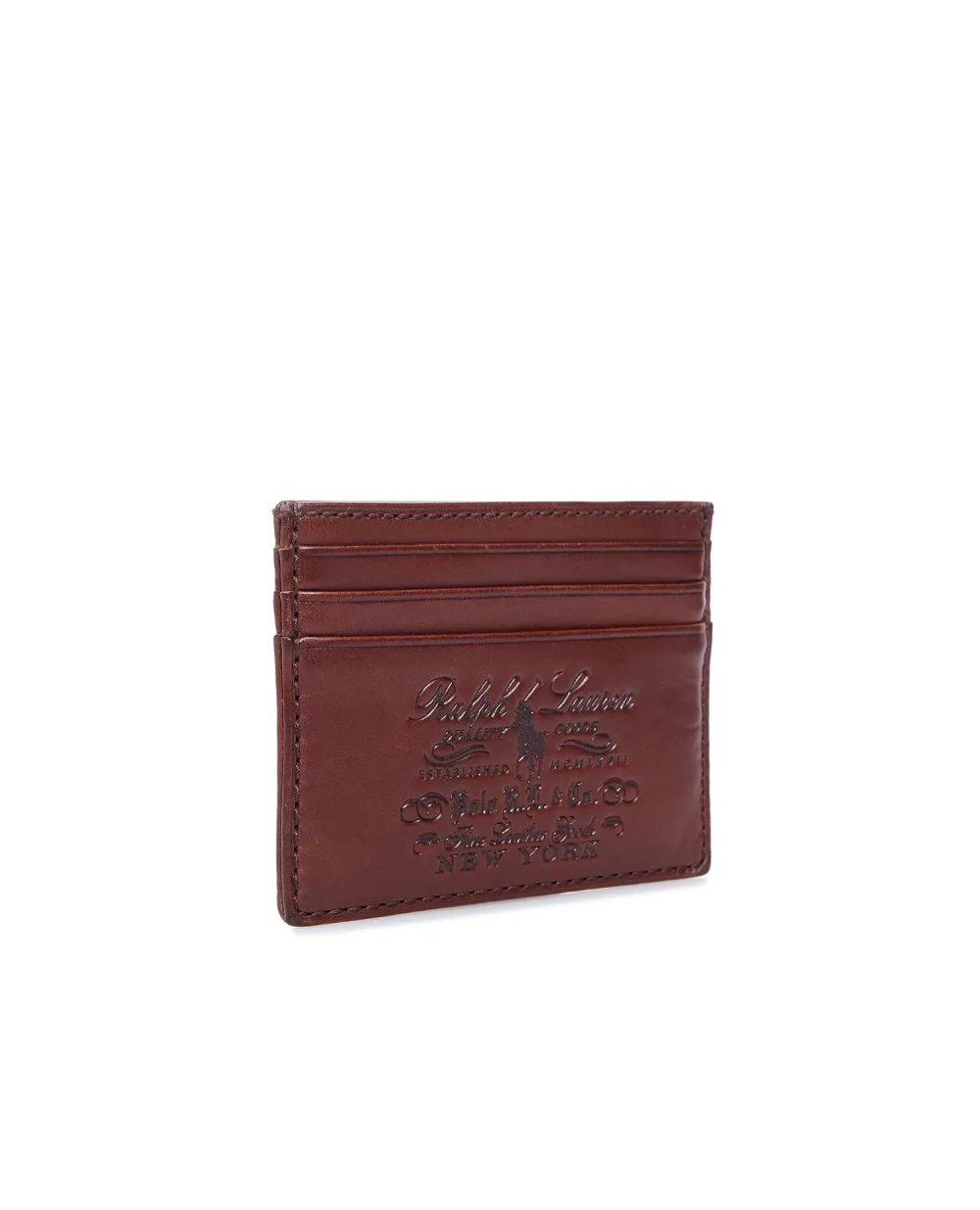 Кожаная визитница Polo Ralph Lauren 405727789001, коричневый цвет • Купить в интернет-магазине Kameron