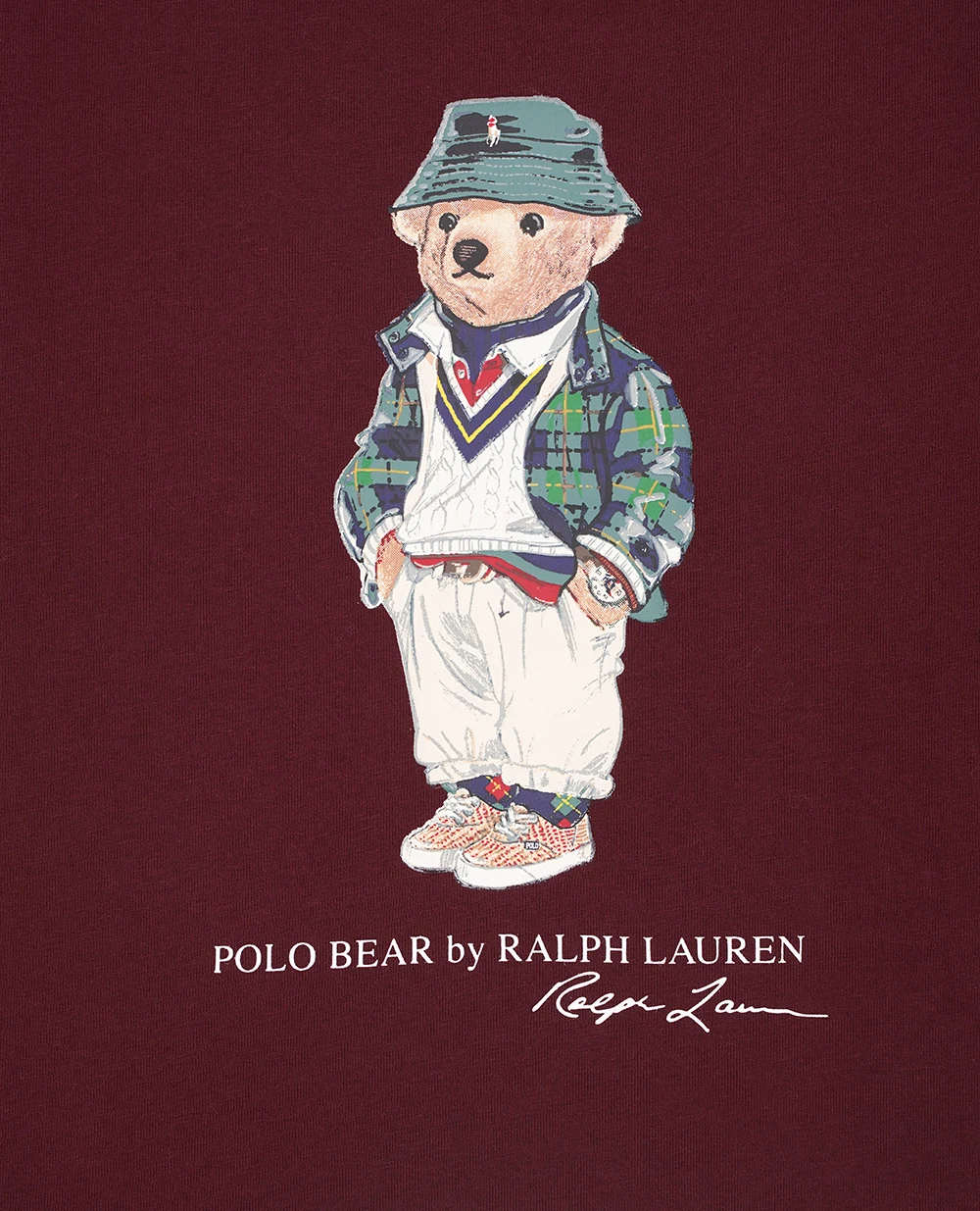 Детская хлопковая футболка Polo Bear Polo Ralph Lauren Kids 322853828021, бордовый цвет • Купить в интернет-магазине Kameron