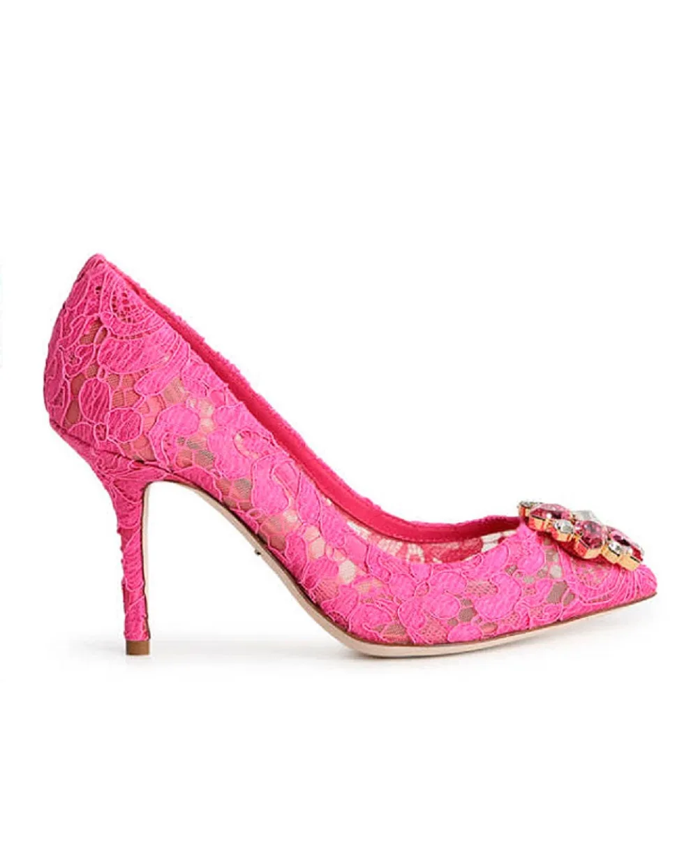 Кружевные лодочки Rainbow Lace Dolce&Gabbana CD0101-AL198-S, фуксия цвет • Купить в интернет-магазине Kameron