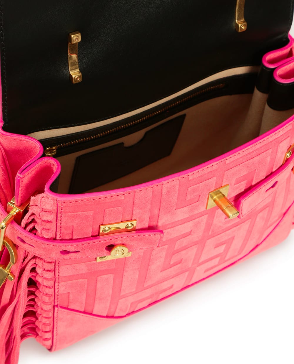 Замшевая сумка B-Buzz 23 Balmain XN1DB534LDCR, розовый цвет • Купить в интернет-магазине Kameron