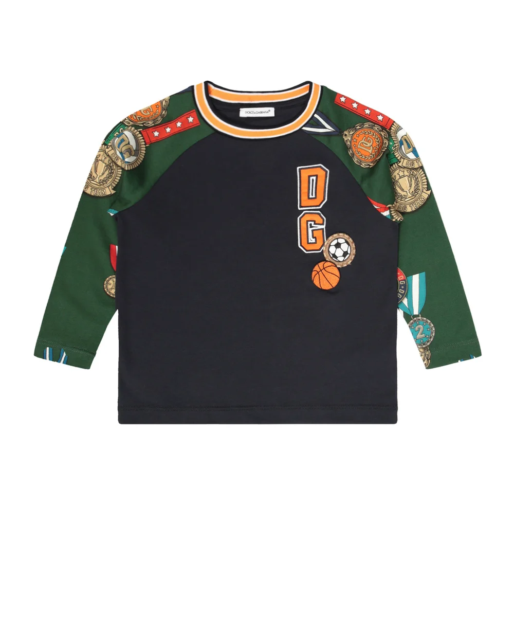 Лонгслив Dolce&Gabbana Kids L4JTBR-G7WYX-B, синий цвет • Купить в интернет-магазине Kameron