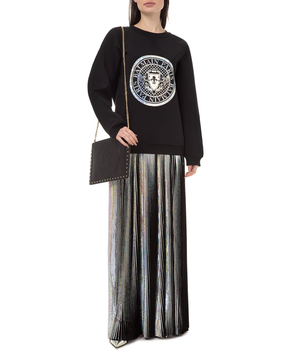 Юбка Balmain PF04546-J038, серебряный цвет • Купить в интернет-магазине Kameron