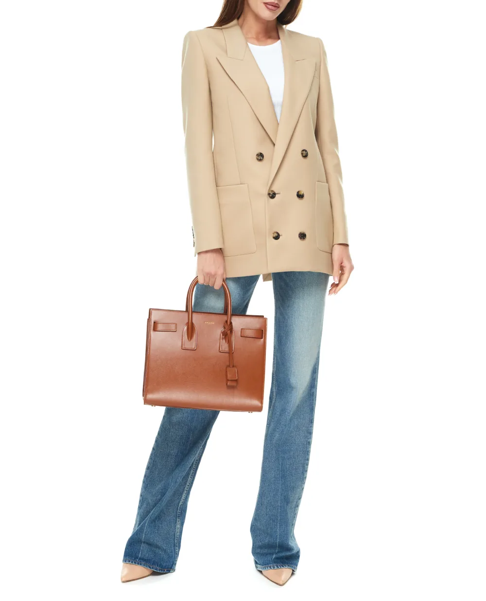 Сумка Sac De Jour Small Saint Laurent 378299-02G9W, рыжий цвет • Купить в интернет-магазине Kameron