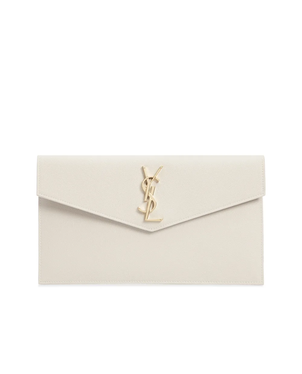 Кожаный клатч Uptown Saint Laurent 565739-1GF0J-, белый цвет • Купить в интернет-магазине Kameron