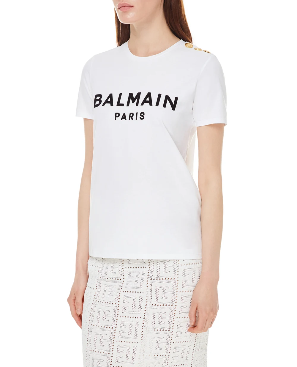 Футболка Balmain XF1EF005BB37, белый цвет • Купить в интернет-магазине Kameron