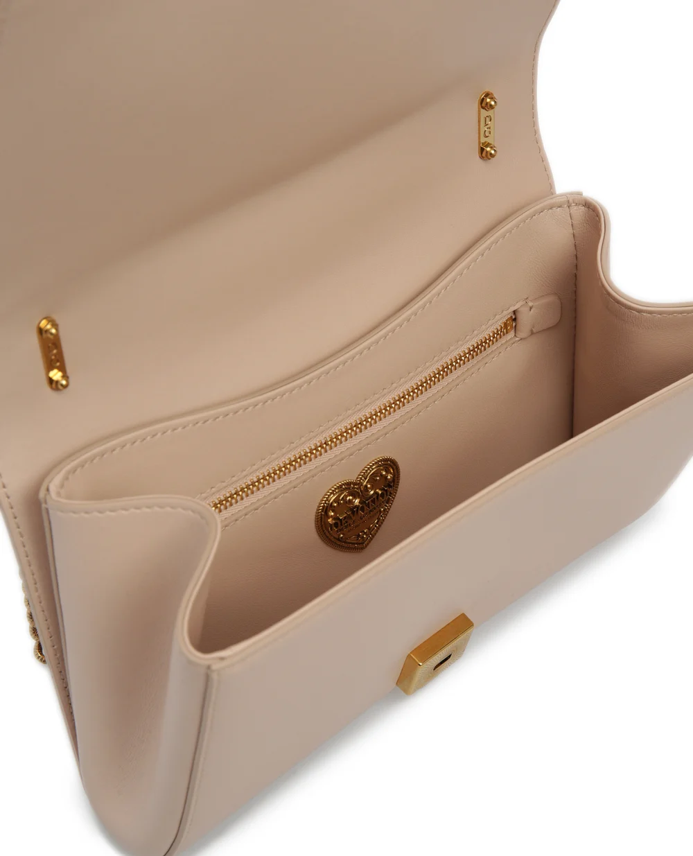 Кожаная сумка Devotion Medium Dolce&Gabbana BB6652-AV967SS19, бежевый цвет • Купить в интернет-магазине Kameron