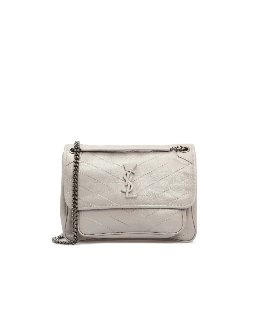 Кожаная сумка Niki Medium Saint Laurent 498894-0EN04-, серый цвет • Купить в интернет-магазине Kameron