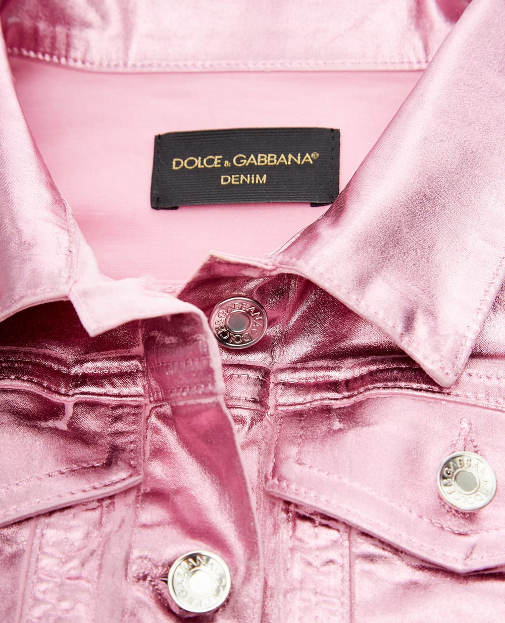 Детская джинсовая куртка Dolce&Gabbana Kids L51B63-G7A9Y-B, розовый цвет • Купить в интернет-магазине Kameron